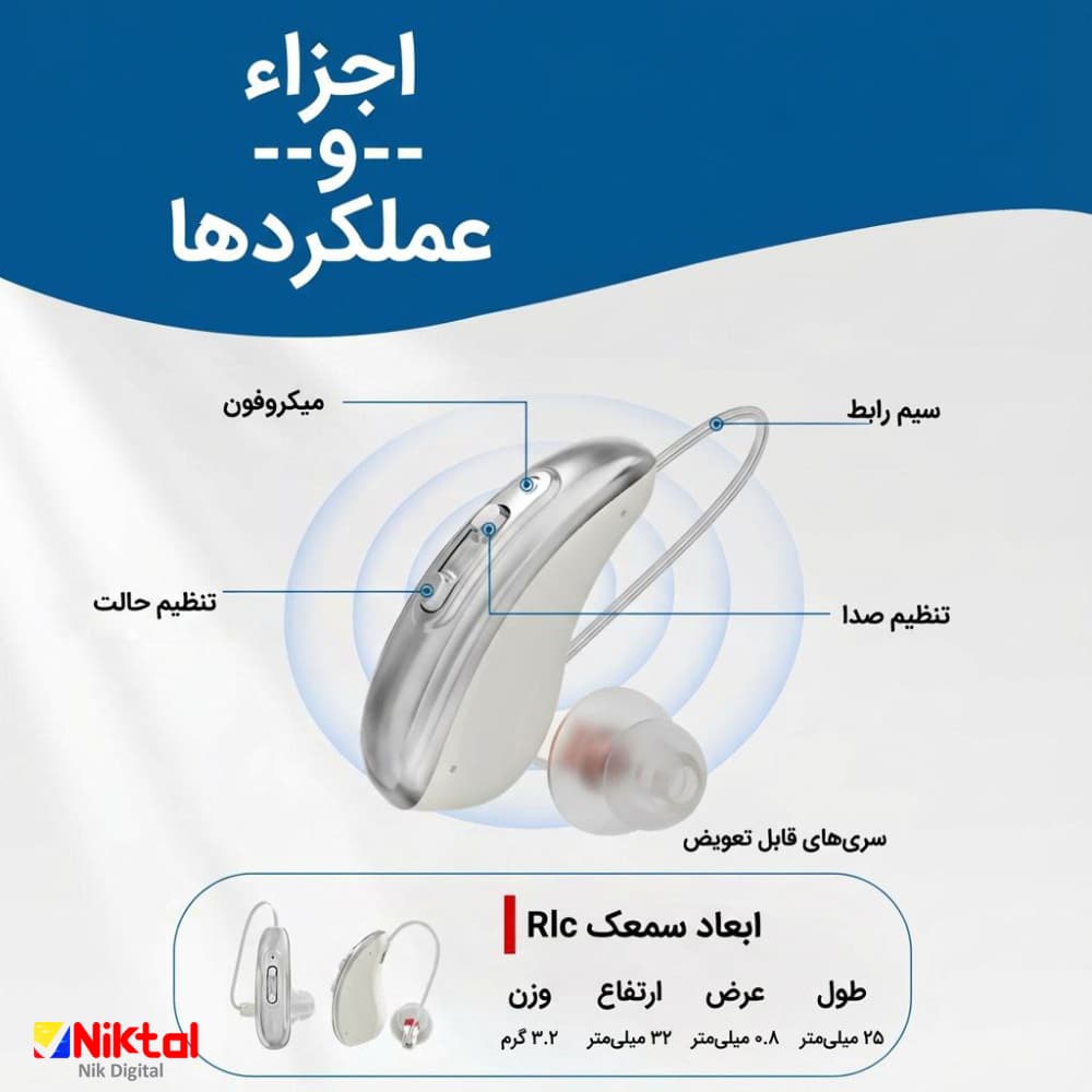 سمعک دیجیتال دو گوش آیجویر مدل GM-323 | با 16 کانال و کیس UV — تصویر ۴