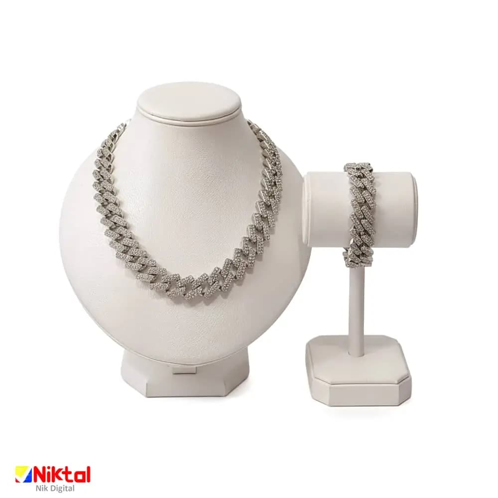 زنجیر کارتیر استیل کد N17 | فول نگین و ضد حساسیت