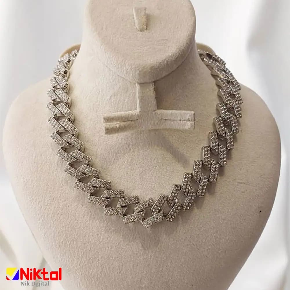 زنجیر کارتیر استیل کد N17 | فول نگین و ضد حساسیت — تصویر ۲