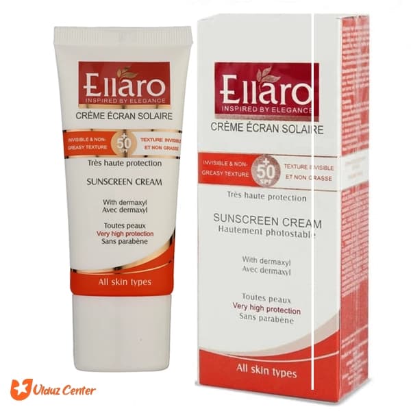 کرم ضد آفتاب الارو انواع پوست SPF+50 بی رنگ 50 میلی