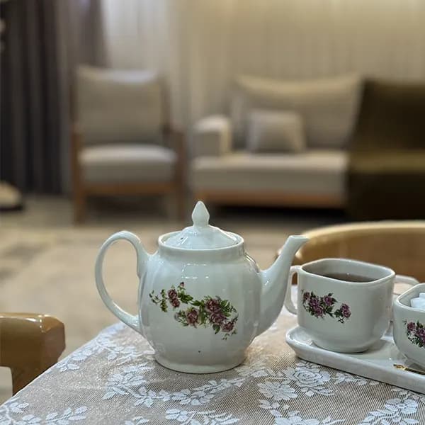 قوری 1 لیتری شبنم همگام ترکمن گل سرخی بزرگ — تصویر ۴