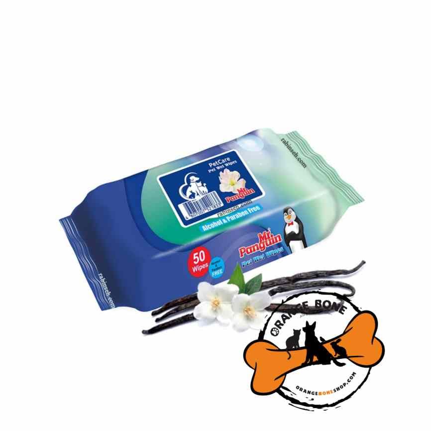 دستمال مرطوب سگ و گربه مستر پنگوئن مدل Wet Wipes (50 عددی) — تصویر ۲