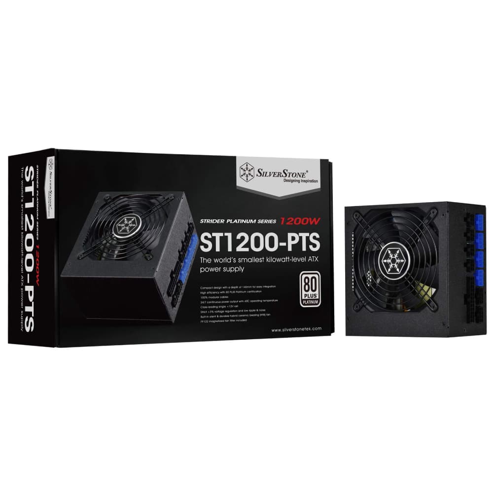 منبع تغذیه کامپیوتر سیلوراستون مدل Strider Platinum ST1200-PTS کارکرده