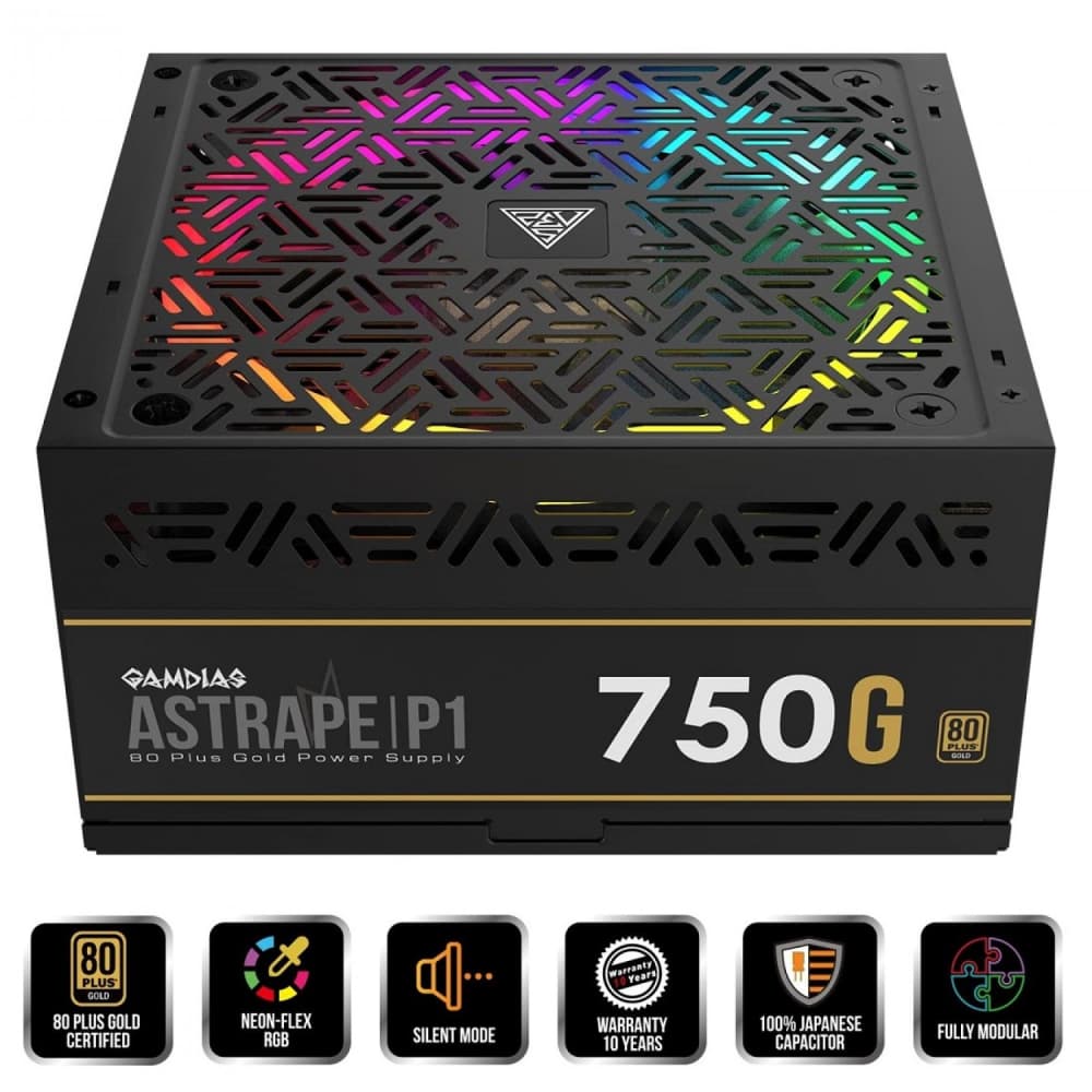 منبع تغذیه کامپیوتر گیم دیاس مدل Gamdias Astrape P1-750G کارکرده