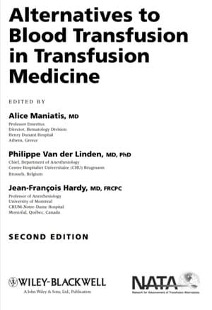 دانلود کتاب Alternatives to Blood Transfusion in Transfusion Medicine