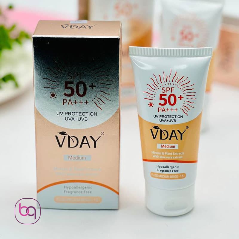 کرم ضد آفتاب رنگی وی دی Vday بژ متوسط SPF50