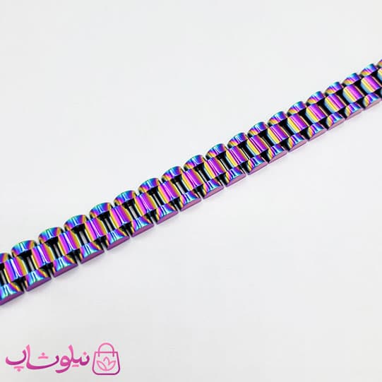 دستبند مردانه زنانه استیل طرح رولکس هولوگرامی کد 4891 — تصویر ۲