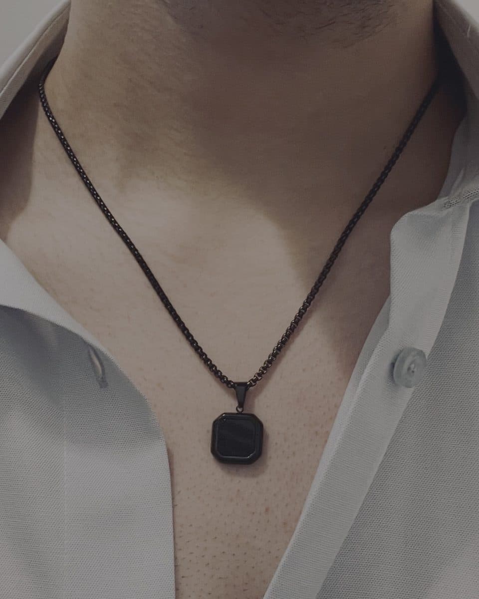 گردنبند اونیکس مردانه کد N1021 — تصویر ۶