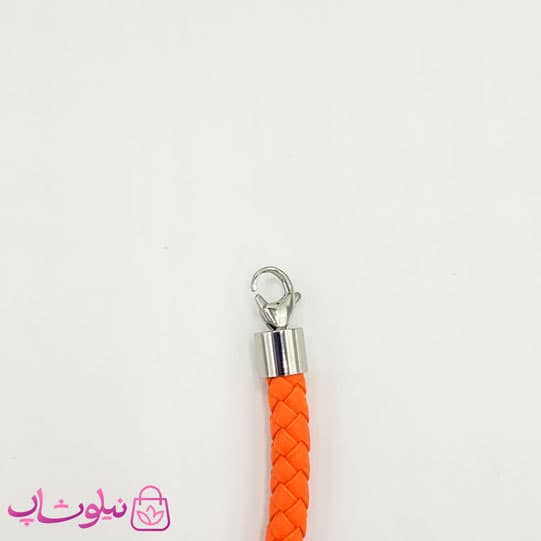 دستبند امگا مردانه چرم نارنجی با قفل نقره ای های کپی کد 280 — تصویر ۳