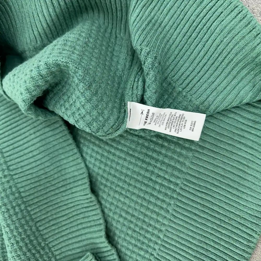 بافت زنانه ضخیم Joe Fresh رنگ سبز روشن سایز L — تصویر ۵