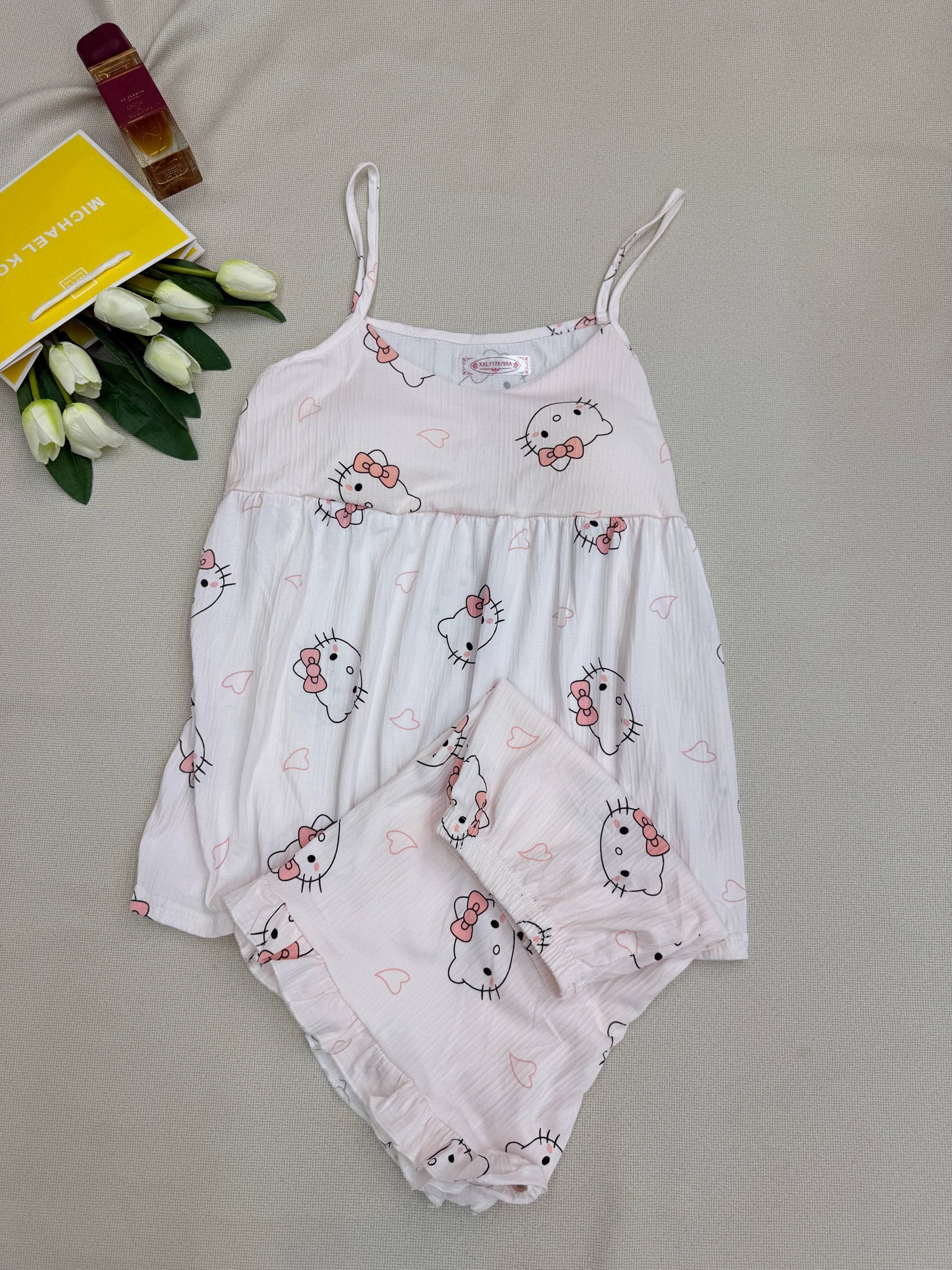 ست دو تیکه راحتی تاپ و شورتک دخترانه کد 6568
