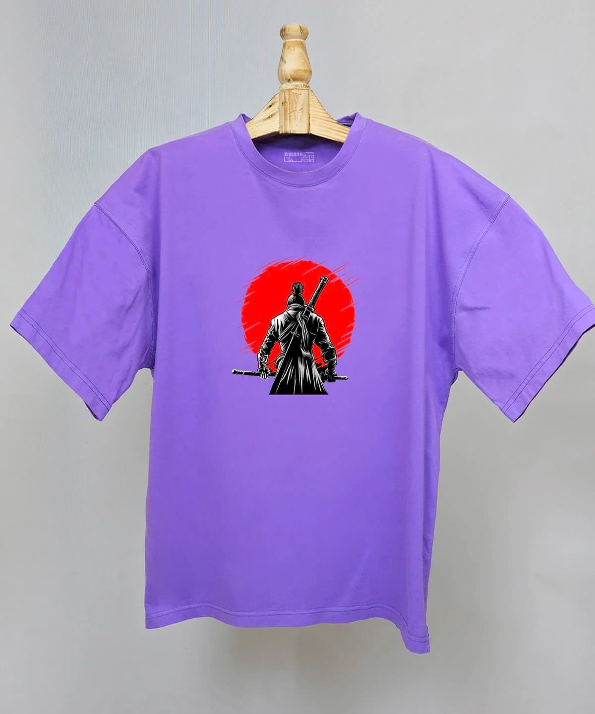 تیشرت لش مردانه و زنانه مدل One-armed Wolf red sun 2