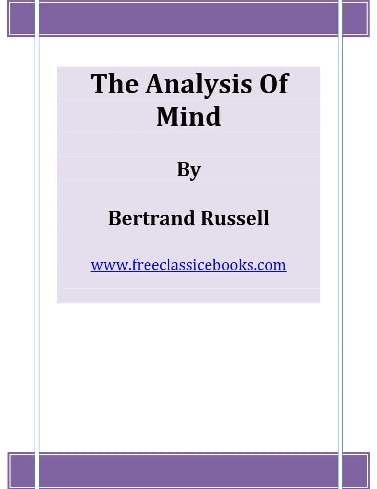 کتاب تحلیل ذهن (The Analysis Of Mind) نسخه انگلیسی PDF | برتراند راسل