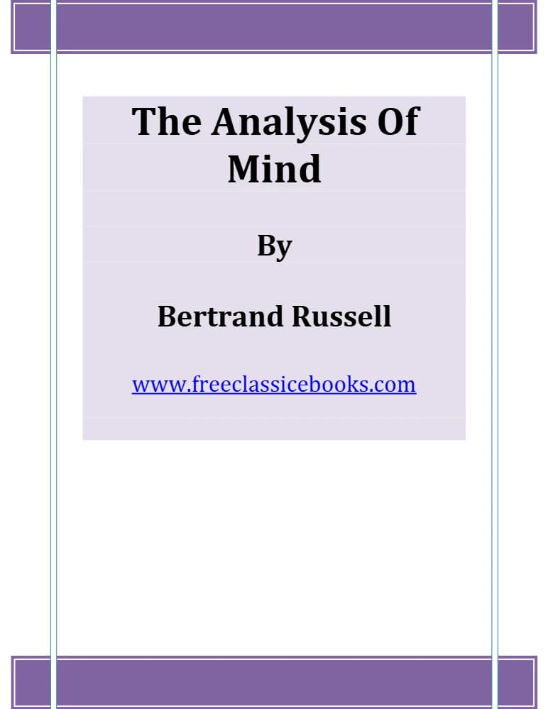 کتاب تحلیل ذهن (The Analysis Of Mind) نسخه انگلیسی PDF | برتراند راسل — تصویر ۲