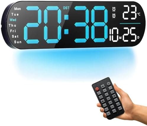 ساعت اتوبوسی با دماسنج و تقویم دیجیتالی LED بزرگ مدل 5502 — تصویر ۲