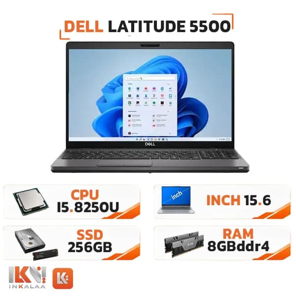 لپ تاپ استوک Dell Latitude 5500 Core i5-8250U رم 8GB حافظه 256GB — تصویر ۵