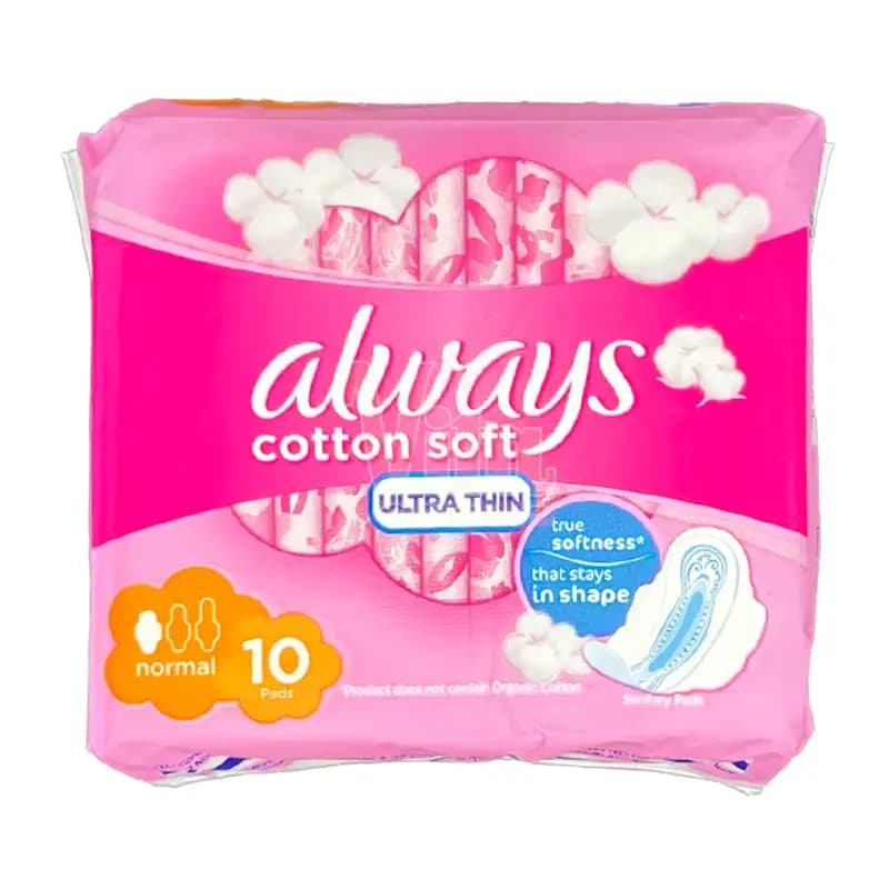 نوار بهداشتی آلویز Cotton Soft UltraThin سایز 1 نرمال بسته 10 عددی