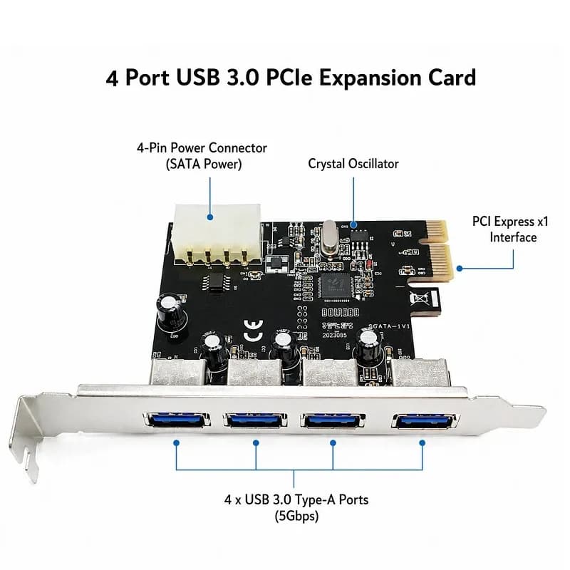 هاب 4 پورت USB3.0 اسلات PCI Express مدل S128 — تصویر ۴