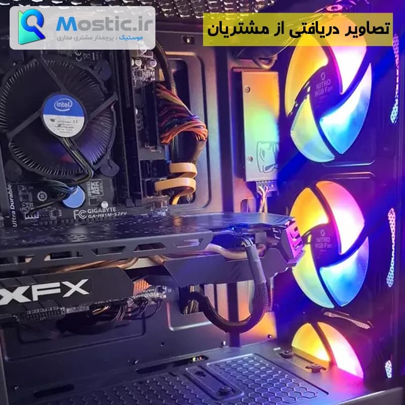 فن خنک کننده کیس 12 سانتی متری RGB ثابت نیترو Ball Bearing، سایلنت، کانکتور 4 پین Molex، ولتاژ 12 ولت 0.25 آمپر — تصویر ۲