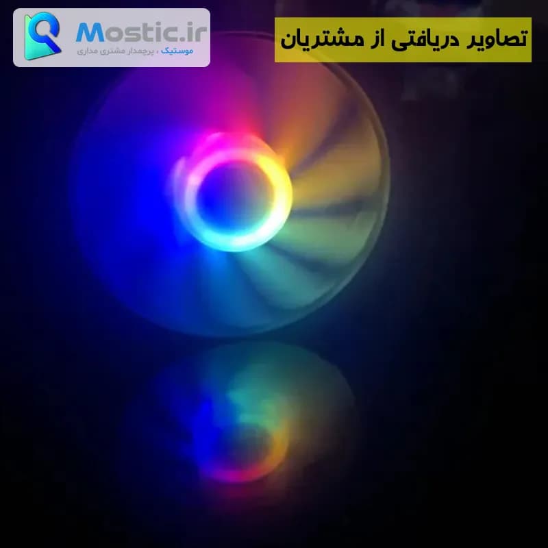 فن خنک کننده کیس 12 سانتی متری RGB ثابت نیترو Ball Bearing، سایلنت، کانکتور 4 پین Molex، ولتاژ 12 ولت 0.25 آمپر — تصویر ۳