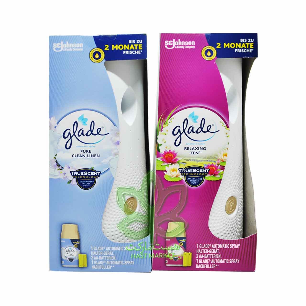 دستگاه اتوماتیک خوشبو کننده هوا با رایحه گل های وحشی ( ریلکسینگ ) گلید – glade — تصویر ۳