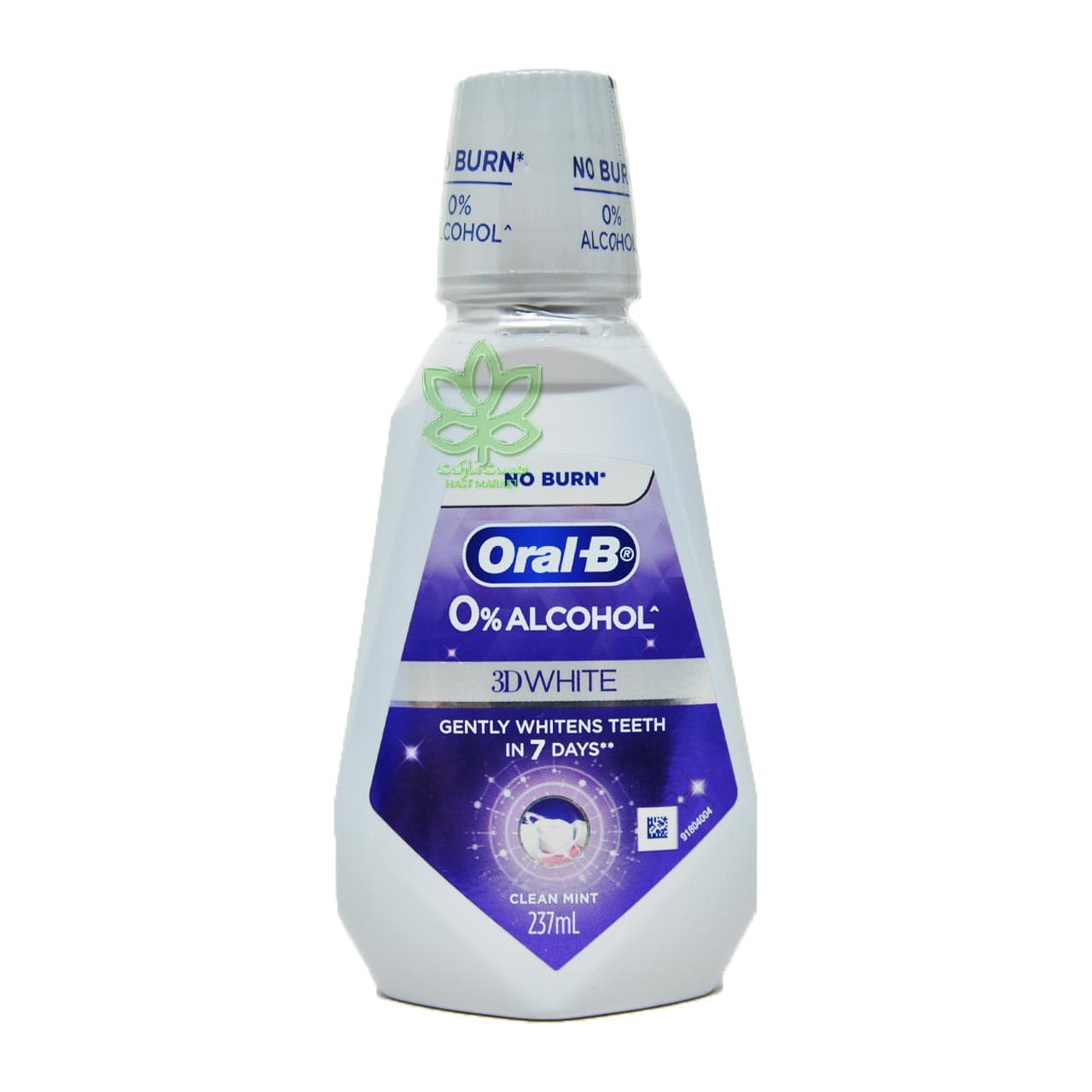دهانشویه سفید کننده دندان 3D White نعنایی بدون الکل 230 میل اورال بی – OralB