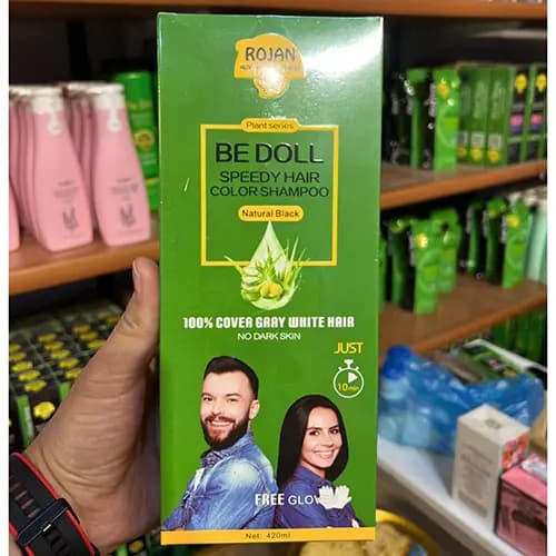 شامپو رنگ موی گیاهی 10 دقیقه ای روژان BE DOLL ROJAN — تصویر ۲