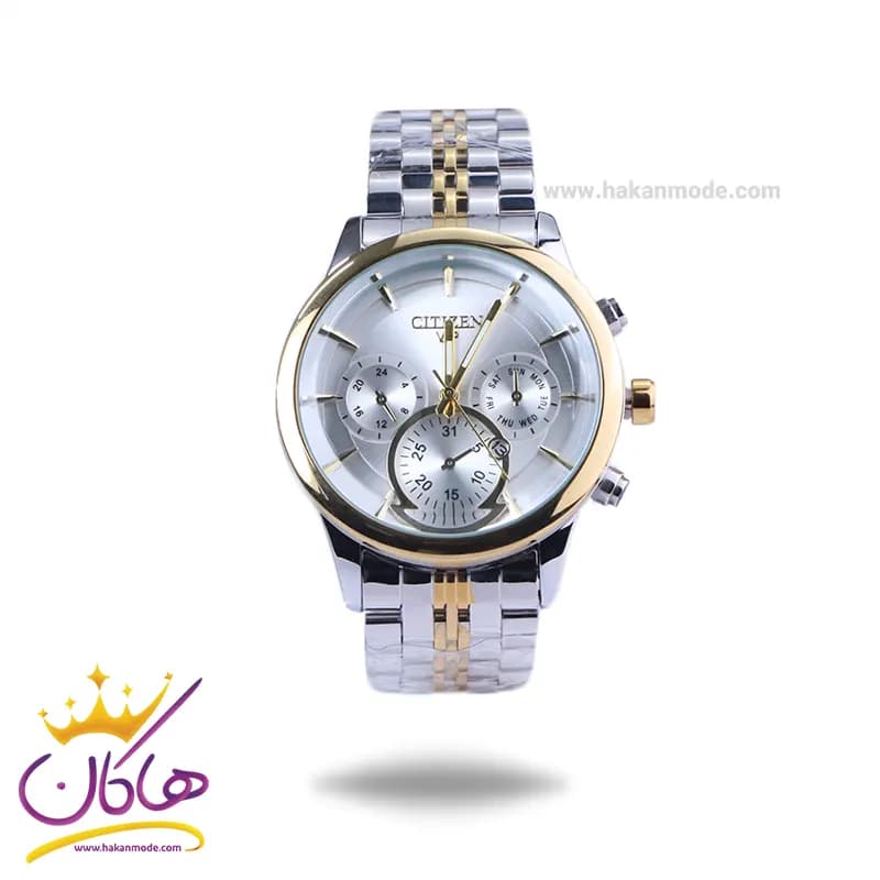 ساعت مچی سیتیزن مردانه فلزی نقره ای طلایی G 2360/5