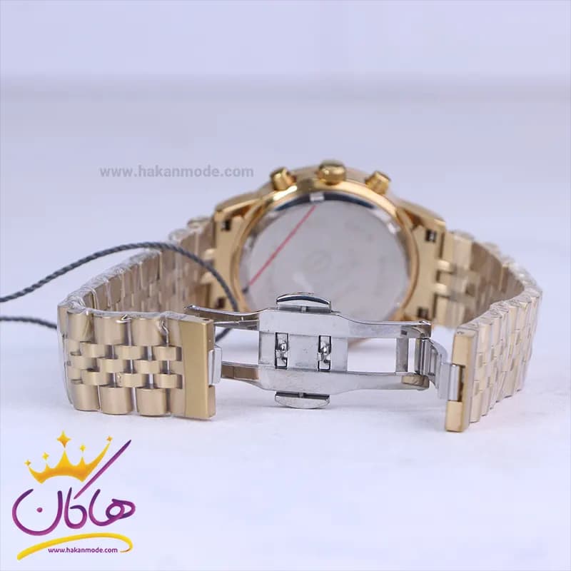 ساعت مچی سولیدا زنانه فلزی طلایی فول دیت L2141/3 — تصویر ۲