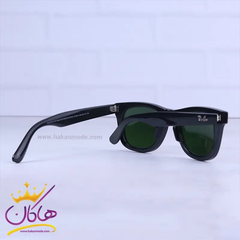 عینک آفتابی ری بن زنانه مشکی شیشه سبز RB R2140/1S — تصویر ۳