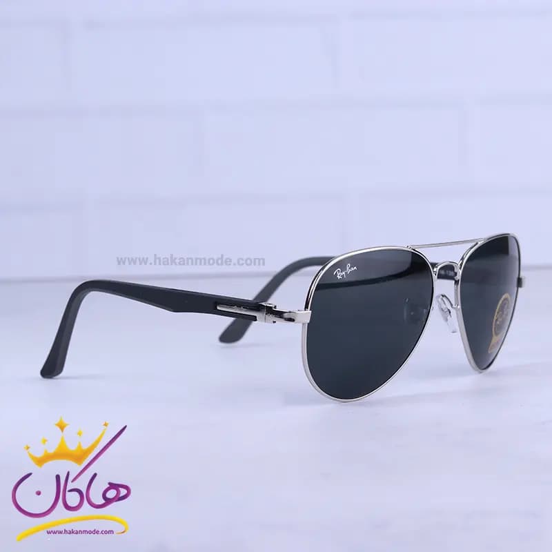 عینک آفتابی ری بن مردانه نقره ای شیشه مشکی RB 5289/1 — تصویر ۴