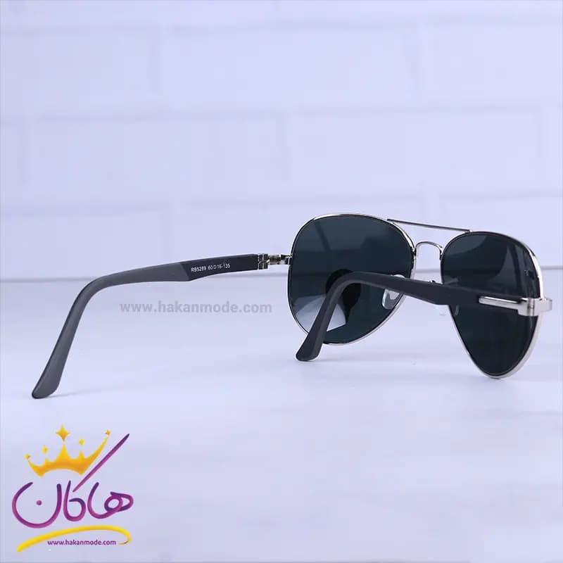 عینک آفتابی ری بن مردانه نقره ای شیشه مشکی RB 5289/1 — تصویر ۳