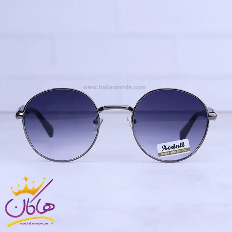 عینک آفتابی زنانه فریم فلزی گرد مشکی 6183/1