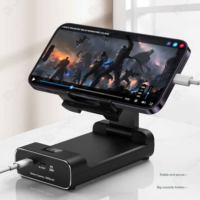 پاوربانک 10000mAh و پایه نگهدارنده تاشو گرین لاین مدل GNFLDPBST — تصویر ۵