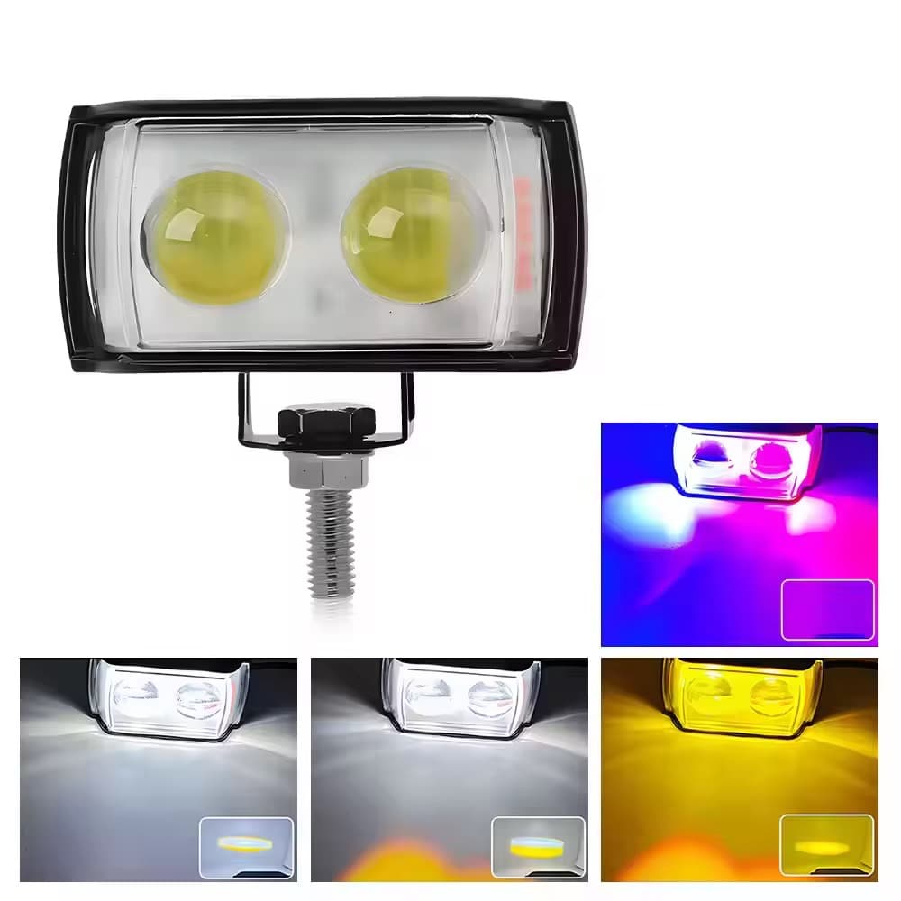 پروژکتور LED دو حالته موتورسیکلت | چراغ جلو چند رنگ مدل COB Dual Beam — تصویر ۲