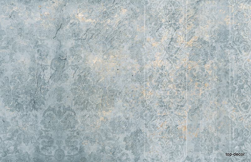 پوستر دیواری طرح پتینه آبی کلاسیک مدل Blue Antique
