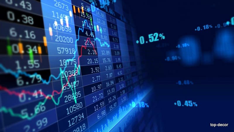 پوستر دیواری طرح بازار مالی و نمودارهای بورس