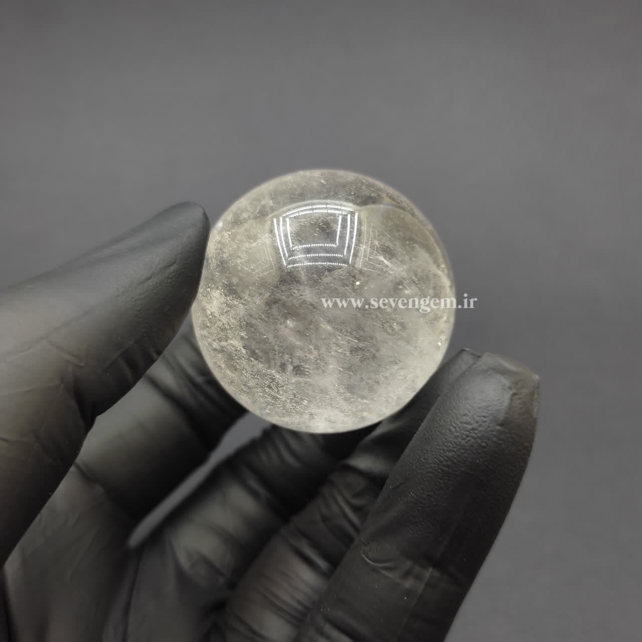 گوی کریستال کوارتز یخی (کد392) — تصویر ۲