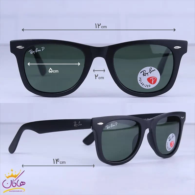 عینک آفتابی مردانه ری بن مشکی پلاریزه RB 2140-E/1 — تصویر ۲