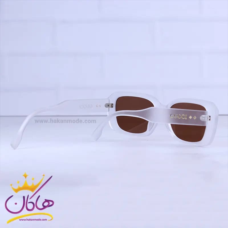عینک آفتابی گوچی زنانه فریم مستطیل سفید مات 27153/4 — تصویر ۳