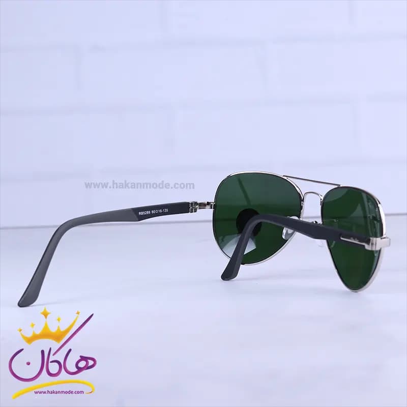 عینک آفتابی ری بن مردانه نقره ای شیشه سبز RB 5289/2 — تصویر ۳