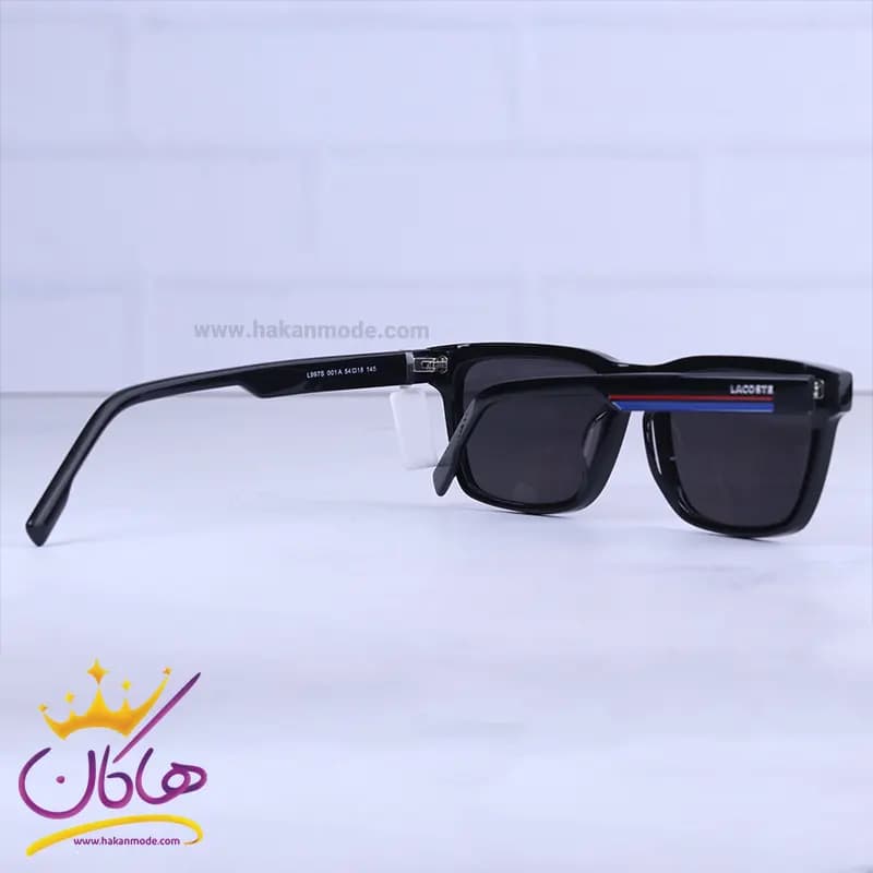 عینک آفتابی لاگوست مردانه فریم مستطیل مشکی L 997S/1 — تصویر ۳