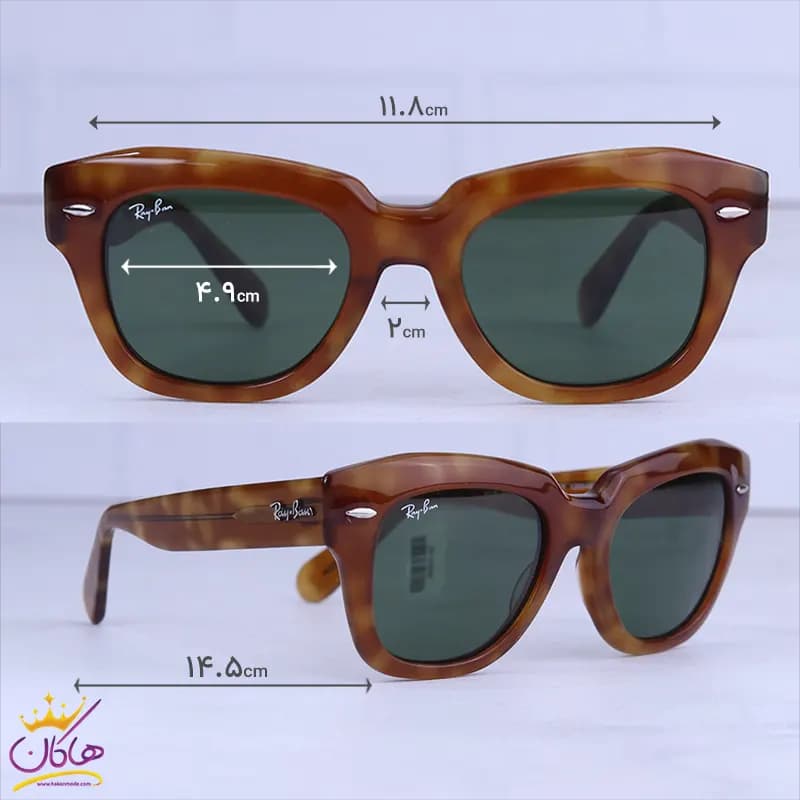 عینک آفتابی ری بن زنانه فریم قهوه ای RB 2186/4 — تصویر ۲