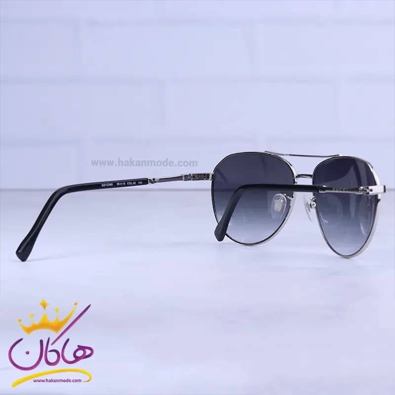 عینک آفتابی گوچی مردانه فریم نقره ای خلبانی GG 1239/2 — تصویر ۳