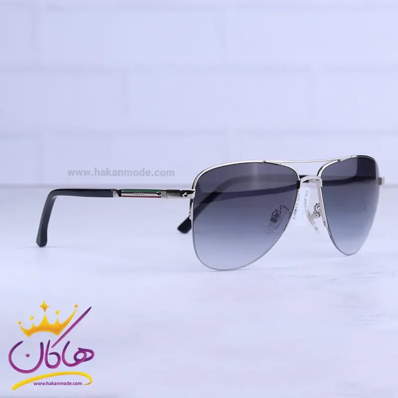 عینک آفتابی گوچی مردانه نیم فریم خلبانی GG 1240/2 — تصویر ۴
