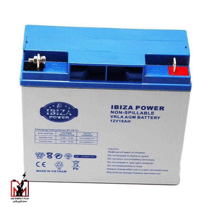 باتری یو پی اس 12 ولت 18 آمپر ایبیزا ibiza مدل 12V18AH ساخت ویتنام — تصویر ۴