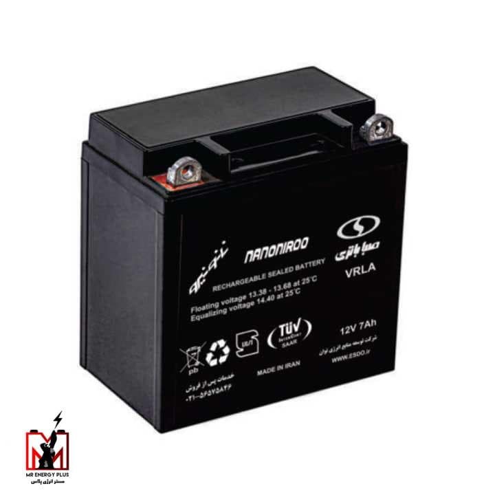 باتری یو پی اس 12 ولت 7 آمپر ساعت صبا باتری Saba Battery