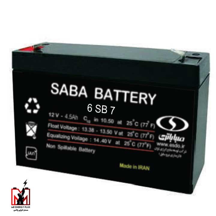 باتری یو پی اس 12 ولت 4/5 آمپر ساعت صبا باتری Saba Battery
