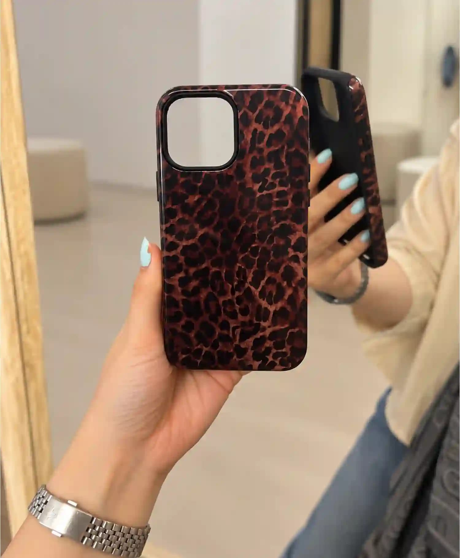 قاب براق طرح پلنگی گوشی موبایل Iphone 13 Pro Max — تصویر ۳