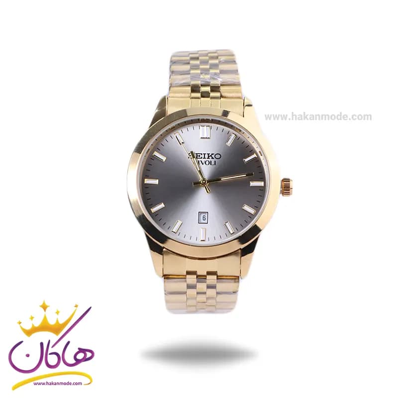 ساعت مچی سیکو مردانه فلزی طلایی صفحه بژ OS 9/63